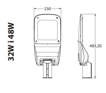 Metalowa lampa uliczna Blaupunkt LU48NW+FA1M+WSO1M+SO4M LED 48W biała