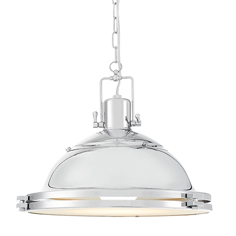 Industrialna LAMPA wisząca NAUTILIUS L 10263103 Kaspa okrągła OPRAWA metalowy ZWIS na łańcuchu chrom