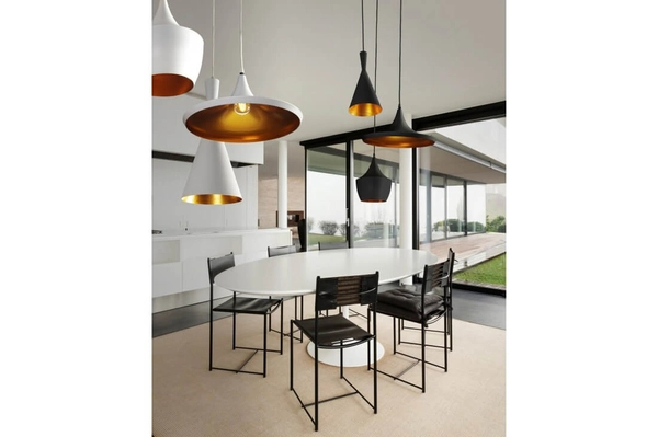 Wisząca lampa loftowa Mix do jadalni nad stół biała złota