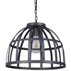 Wisząca LAMPA retro CALERA PND-4114-40-1 Italux industrialna OPRAWA metalowa klatka ZWIS na łańcuchu srebrny