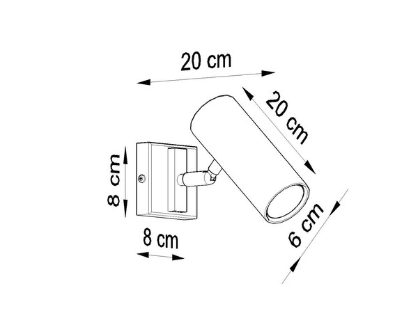 Kinkiet LAMPA ścienna SL.0494 metalowa OPRAWA tuba biała