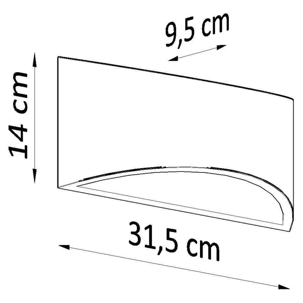 Półokrągła lampa ścienna SL.0834 ceramiczny kinkiet biały