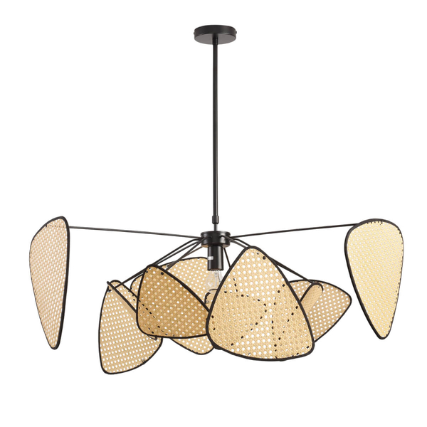 Wisząca lampa boho Natura ST-DN1350-10 Step regulowana ratan beżowy czarny
