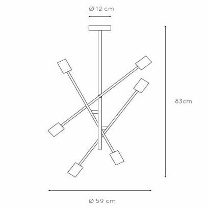 Przysufitowa lampa Lester 21119/06/02 loftowa metalowa złota