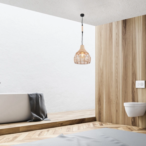 Wisząca LAMPA loftowa HALIA 15671H Globo okrągła OPRAWA skandynawski ZWIS metalowy brązowy czarny