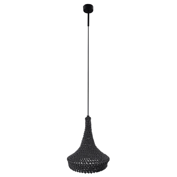 Lampa wisząca ażurowa Mahaka 5181 Shilo hampton pleciona szara