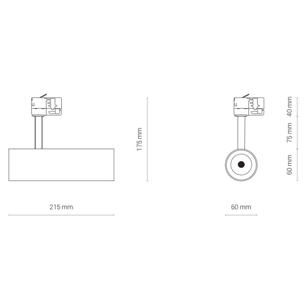 Sufitowa LAMPA tuba MILO 8764 Nowodvorski metalowa OPRAWA regulowana LED 15W 3000K do systemu szynowego 3 - fazowego czarna