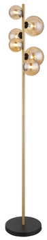 Lampa podłogowa Riha 56135-6S kule czarne bursztynowe