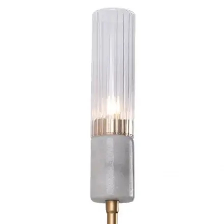 Marmurowa lampa naścienna 20352 tubka do jadalni złoty szary