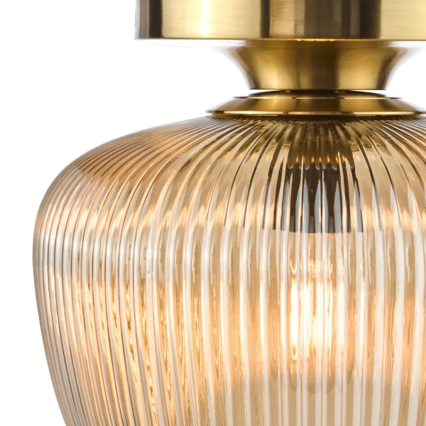 Sufitowa lampa do salonu Abrielle ABR5206 szklana bursztynowa