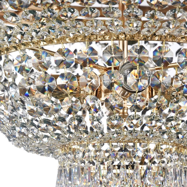 Sufitowa LAMPA plafoniera PALACE DIA891-CL-14-G Maytoni kryształowa OPRAWA pałacowy plafon okrągły mosiądz