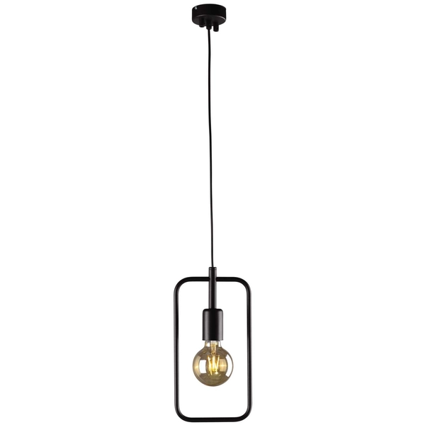 Prostokątna LAMPA wisząca Geo K-3830 Kaja metalowa OPRAWA ramka ZWIS frame czarna