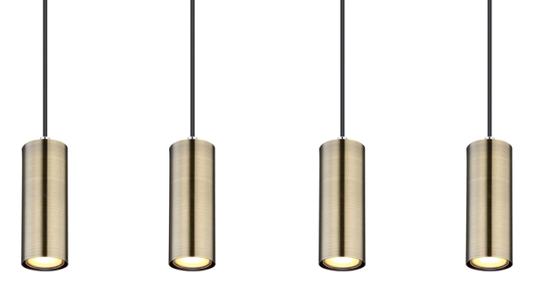 Lampa wisząca Robby 57911-4HM tuby na listwie mosiądz czarne