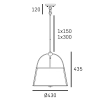 Lampa wisząca art deco SAVANNAH biała złota metalowa modernistyczna z kloszem P03538BR-WH