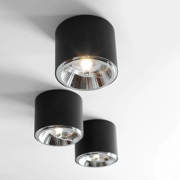 Okrągły downlight BOT 1047PL_G Aldex metalowy plafon czarny