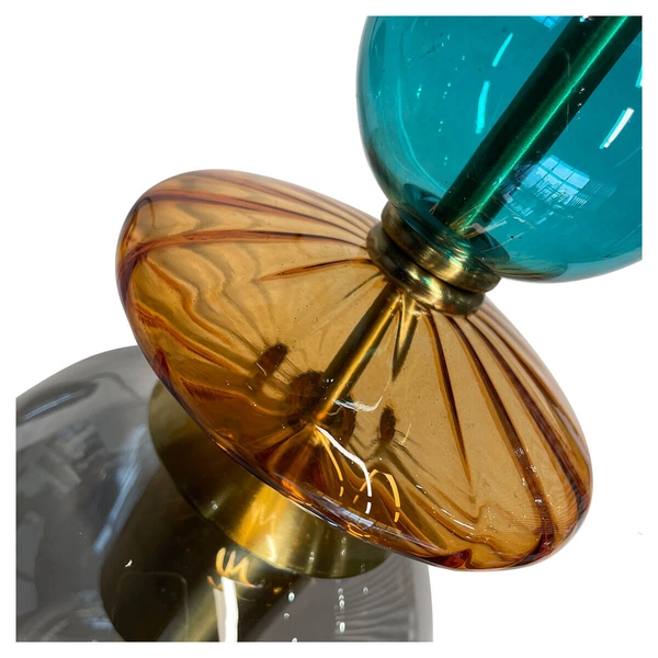 Lampa wisząca do salonu Tropea LP-2004/1P M SM szklana niebieska