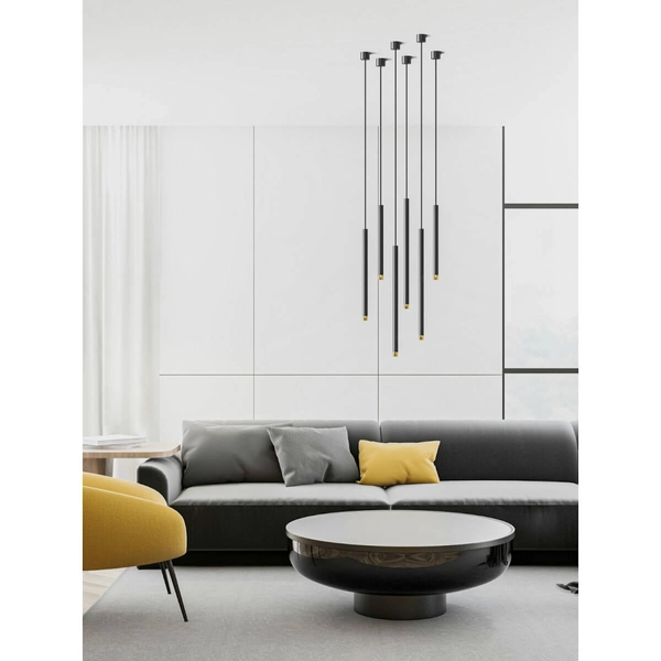 Minimalistyczna lampa wisząca Q I zwis pojedynczy biało złoty