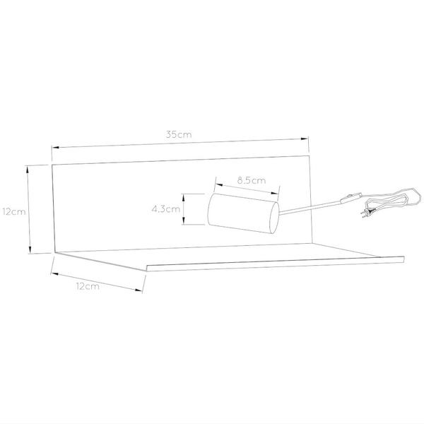 LAMPA ścienna SEBO 06218/01/31 Lucide loftowa OPRAWA metalowa półka kinkiet biały
