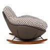 Nowoczesny bujany fotel w pepitke Fatty KH1501100351 beżowy