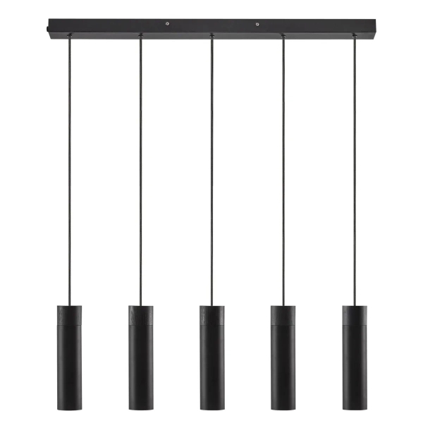 Jadalniana lampa wisząca Tilo 2410483003 tuby drewniane czarne