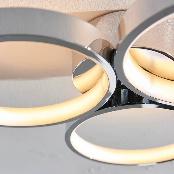 Sufitowa lampa do salonu Radius 96473 LED 30W 3000K ringi chrom biały