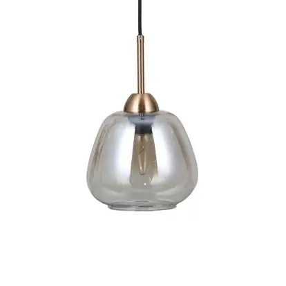 Wisząca lampa Felis PND-40824-1-GD nad stół szklana bursztynowa złota