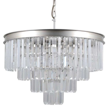 Wisząca lampa VERDES PND-44372-8A-SLVR-BRW crystal srebrny przezroczysty
