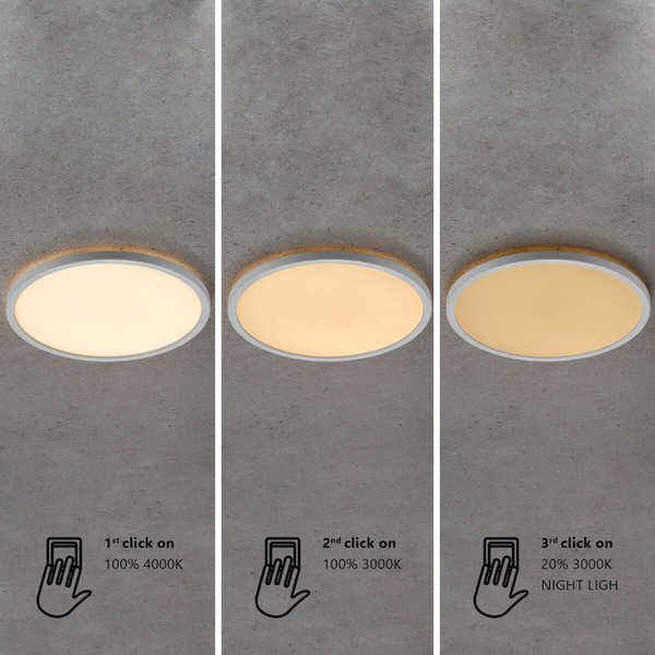 Okrągły plafon OJA 2015026133 LED 14,5W 3000-4000K IP54 chrom