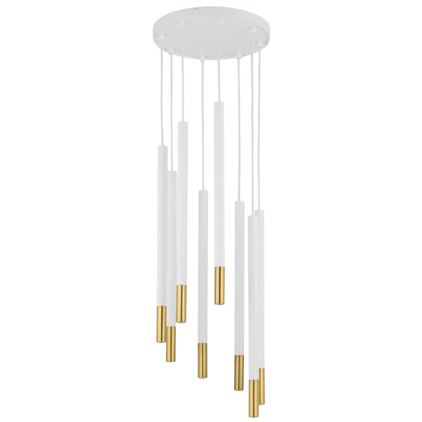 Modernistyczna LAMPA wisząca SOPEL DUE 33240 Sigma metalowa OPRAWA kaskada ZWIS sople tuby białe złote