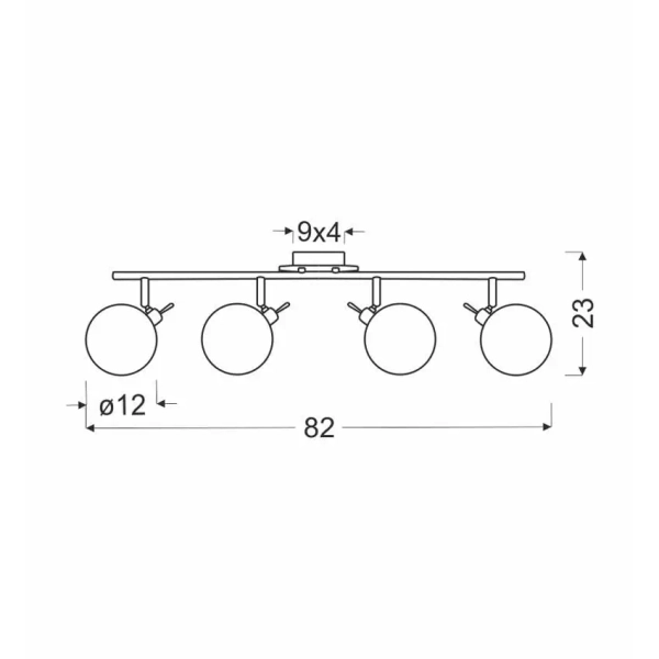 Kulista lampa sufitowa Ghost 94-01504 szklana metalowa biała chrom
