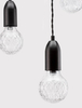 Czarna lampa wisząca BANI LE42715 szklana klosz przezroczysty