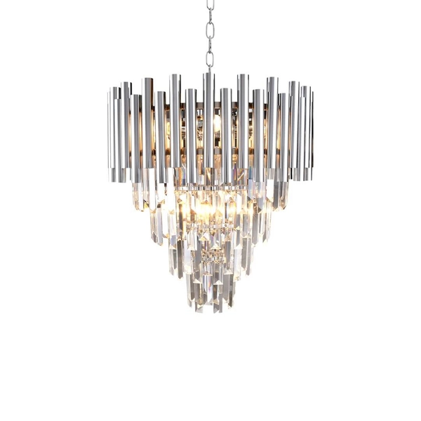 Wisząca LAMPA glamour MADISON ML5991 Milagro metalowa OPRAWA okrągły ZWIS na łańcuchu chrom