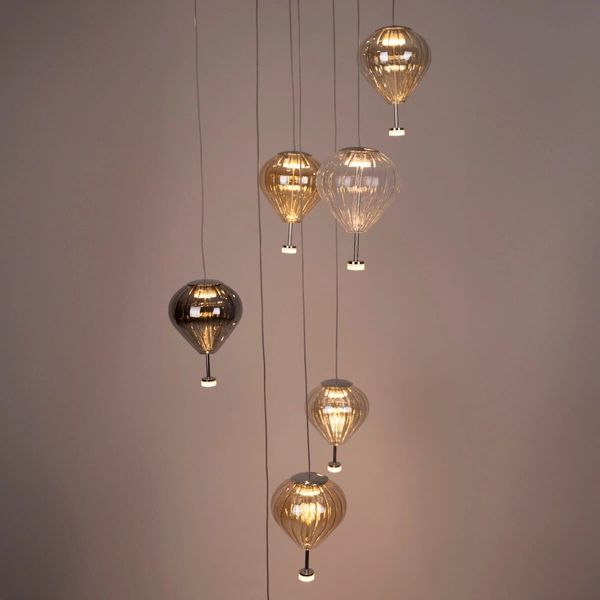 Wisząca lampa kaskada Palloncini P0526D Maxlight LED 66W 3000K chrom