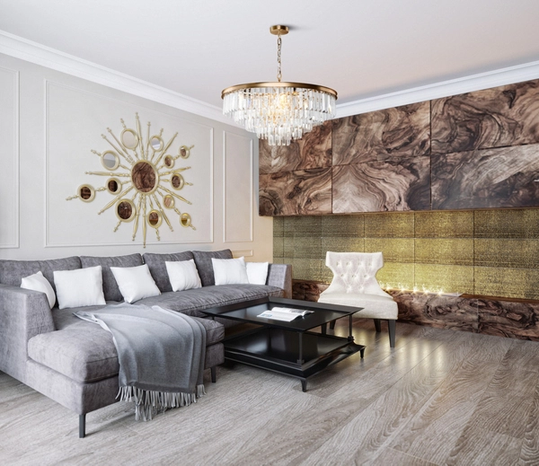 Kryształowy żyrandol Revero MOD085PL-12BS Maytoni glamour mosiądz