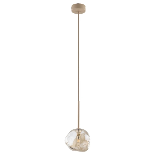 Zwisająca lampa glamour Lava 11106 kula szklana koniak