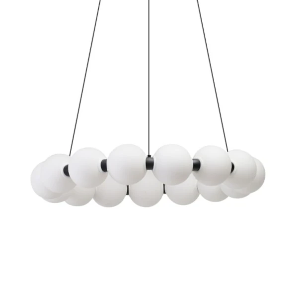 Kulista lampa wisząca PERLA czarna biała AZ6895 30W 3000K ściemniacz