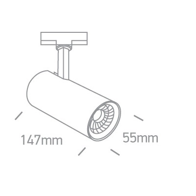 Trójobwodowa lampa sufitowa szynowa TORN MYL.00084 LED 9,5W 4000K czarna