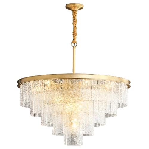 Lampa zwis Iceland ST-6308-6 Step lód kryształki pałacowa do salonu złota