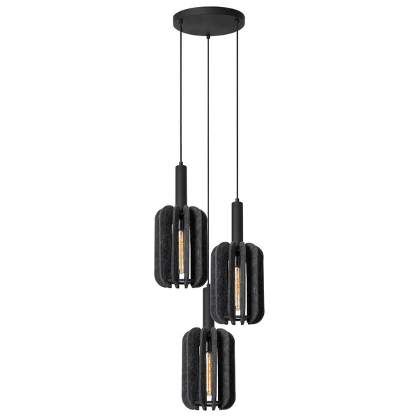 Lampa wisząca Rafal 45492/13/36 nad kanapę filc czarna szara