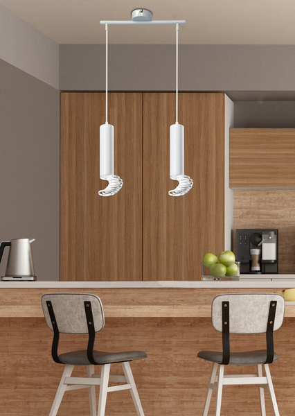 Lampa wisząca tuba 32-78636 Candellux do jadalni metalowa biała