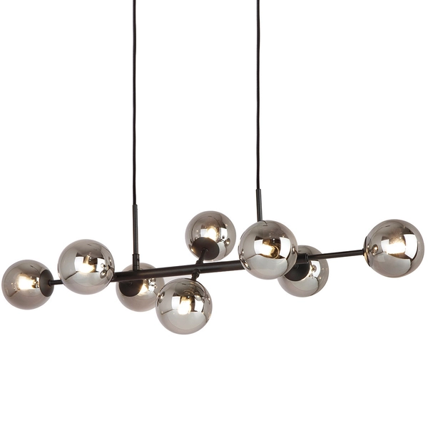 Modernistyczna LAMPA wisząca ERIMIDA PND-2244-8A-BL Italux loftowy ZWIS szklane kule zwis czarny