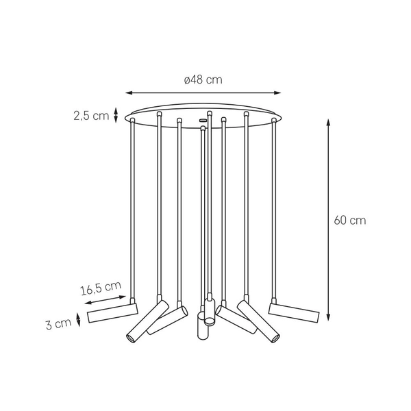 Salonowe tuby metalowe LARS 11085805 LED 32W kierunkowy plafon czarny