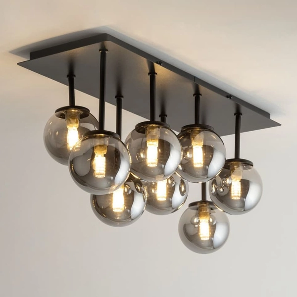 Lampa sufitowa molekuły Tulia 33496 Sigma szklane kuliste klosze szara