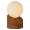 Dotykowa lampa nocna Len 45561/01/70 Lucide okrągła kula biała drewniana