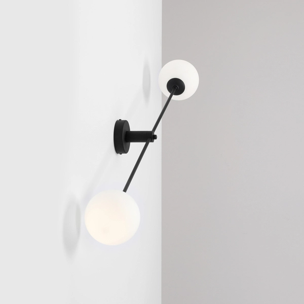 Regulowana lampa ścienna Ohio 1081D1 Aldex metalowy kinkiet czarny biały