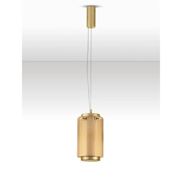 Szklana wisząca lampa TABRUNO LE45170 LED 10W 3000K bursztynowa