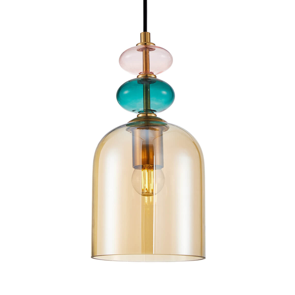 Lampa wisząca szklana Busco PND-30263-1B-BRO-AMB bursztynowy złoty kolorowy