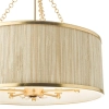 Drewniana wisząca lampa Fenella FEN0535 lniana trawa morska złoty