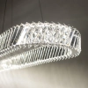 Owalna lampa wisząca LUXORA 11707 LED 40W 3000K kryształowa nikiel