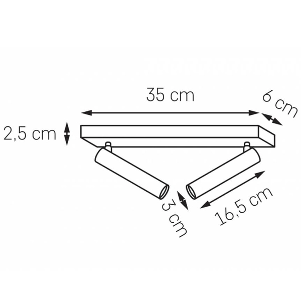 Lampa sufitowo-ścienna Roll 50912201 Kaspa LED 8,4W 3000K tuby białe